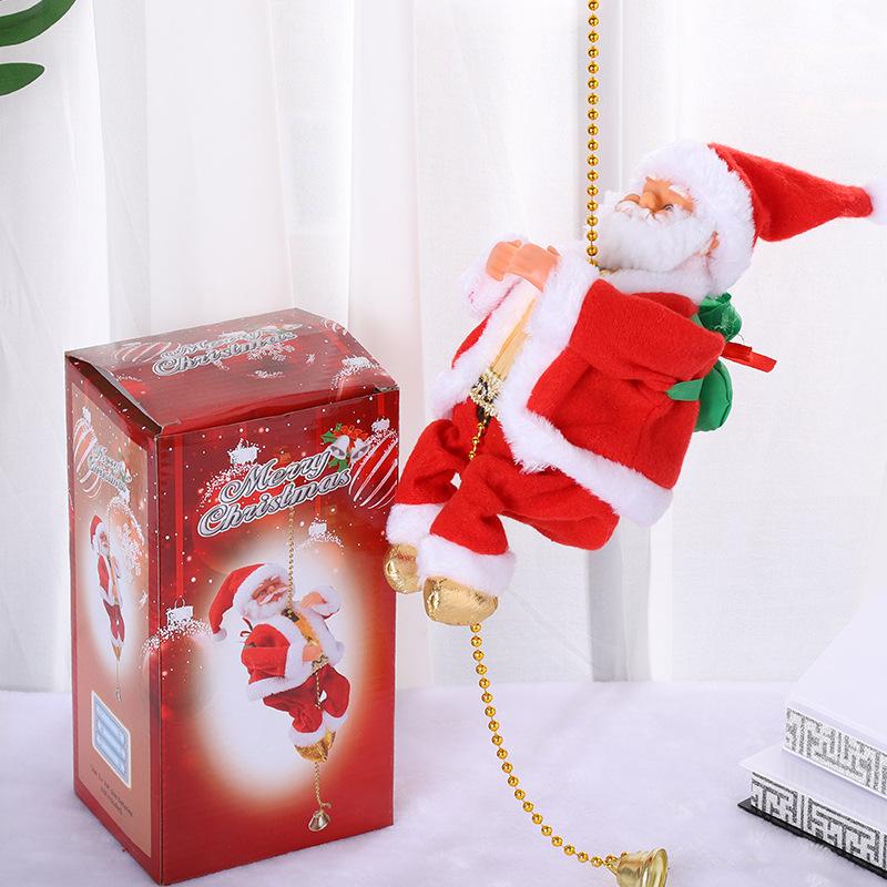 (🔥2023 BEST GIFT TO FAMILY🔥)Electric Chimney Climbing Santa Claus Musical Toys