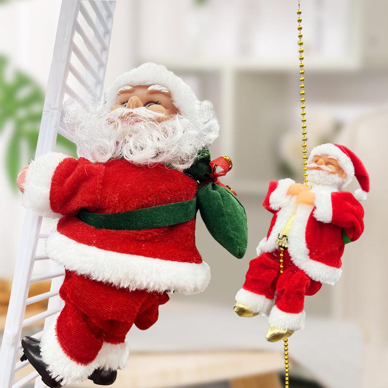 (🔥2023 BEST GIFT TO FAMILY🔥)Electric Chimney Climbing Santa Claus Musical Toys